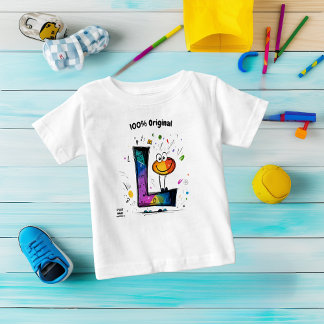 Farbenfrohe Monogram L - Spaß und benutzerdefinier Baby T-shirt
