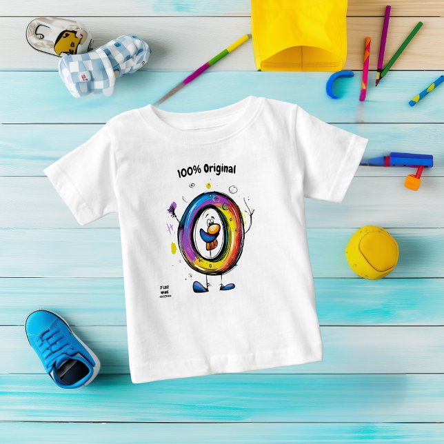 Farbenfrohe Monogram O - Spaß und benutzerdefinier Baby T-shirt (Von Creator hochgeladen)