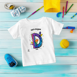 Farbenfrohe Monogramm D - Spaß und benutzerdefinie Baby T-shirt