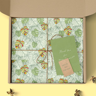 Farbenfrohe Monstera Blätter Jungle Tissue Seidenpapier
