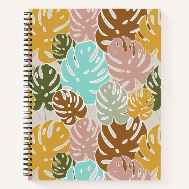 Farbenfrohe Monsterie-Urwald Notizbuch (Vorderseite)