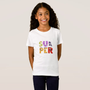 Farbenfrohe Monsterschrift   Super Kids Design T-Shirt