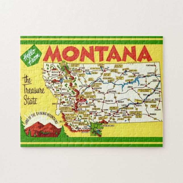 Farbenfrohe Montana Karte 11x14 (Horizontal)