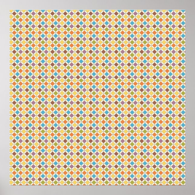 Farbenfrohe Morrocan Tiles Pattern Poster (Vorne)