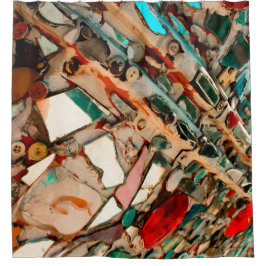 farbenfrohe Mosaik Duschvorhang