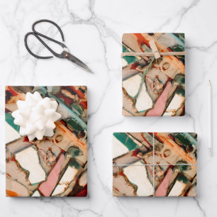 farbenfrohe Mosaik Geschenkpapier Set