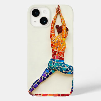 Farbenfrohe Mosaik Yoga Pose iPhone Case - Artisti