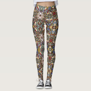 Farbenfrohe Mosaike aus festem Glas Leggings