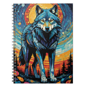 Farbenfrohe MosaikIllustration des majestätischen Notizblock