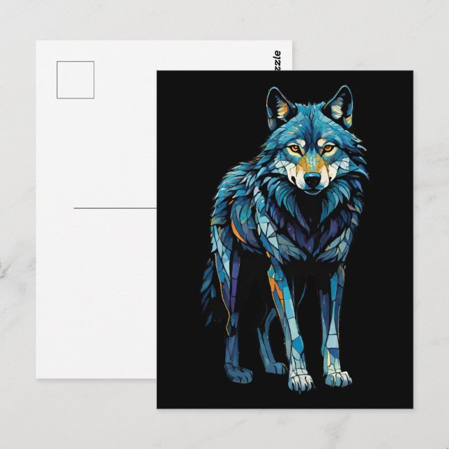 Farbenfrohe MosaikIllustration des majestätischen  Postkarte (Vorne/Hinten)