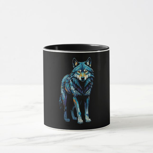 Farbenfrohe MosaikIllustration des majestätischen  Tasse (Zentrum)