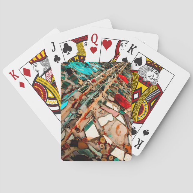 Farbenfrohe Mosaikkarten Spielkarten (Rückseite)