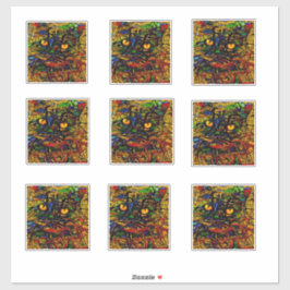 Farbenfrohe Mosaikkatze Kunst Prin Aufkleber