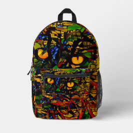 Farbenfrohe Mosaikkatze Kunst Prin Bedruckter Rucksack
