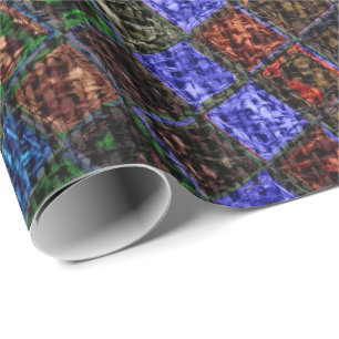 Farbenfrohe Mosaikmuster Burlap Rustikal #6 Geschenkpapier