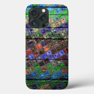 Farbenfrohe Mosaikmuster Holz Look #6 Case-Mate iPhone Hülle