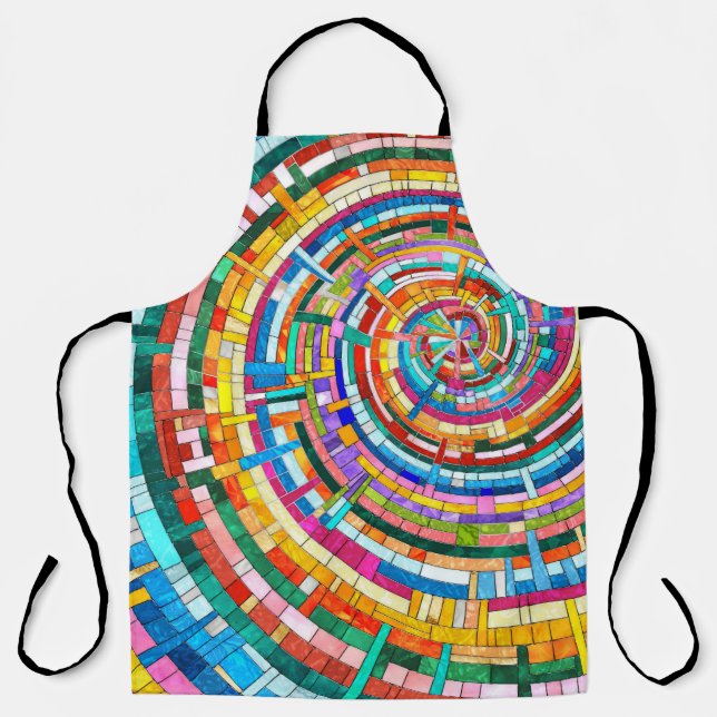 Farbenfrohe Mosaikspirale Schürze (Vorderseite)