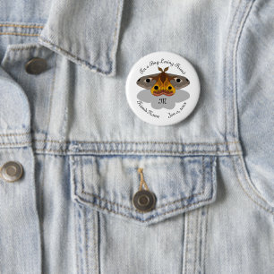 Farbenfrohe Moth Monogram Button