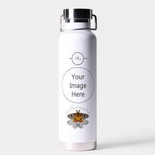Farbenfrohe Moth Monogram Trinkflasche