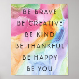 Farbenfrohe Motivierend und inspirierende Worte Po Poster