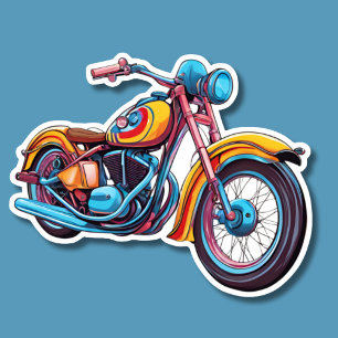Farbenfrohe Motorräder wasserdicht Aufkleber