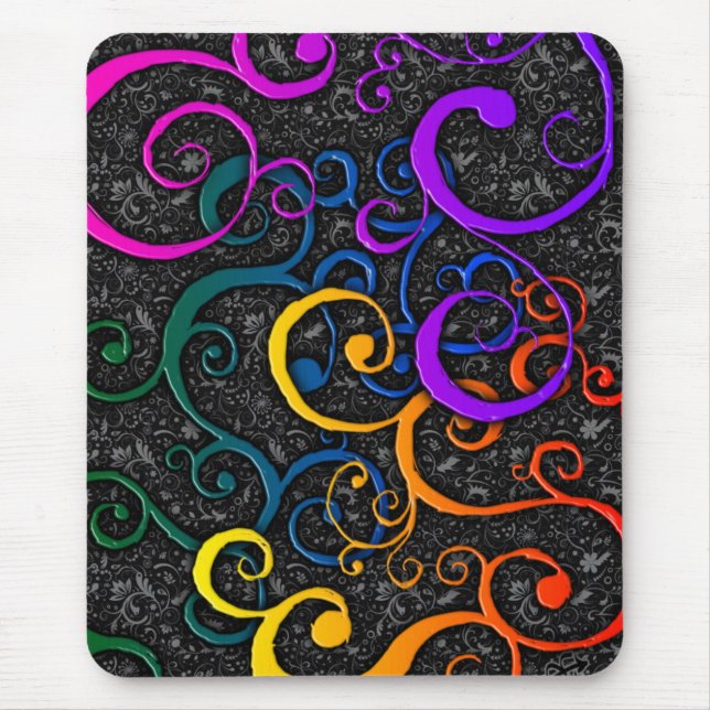 Farbenfrohe Mousepad Geblüht Muster (Vorne)