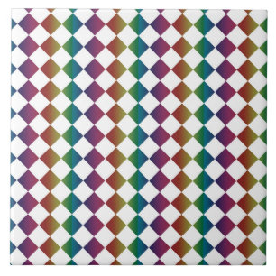Farbenfrohe Multicolor Diamond Harlequin Schachbre Fliese