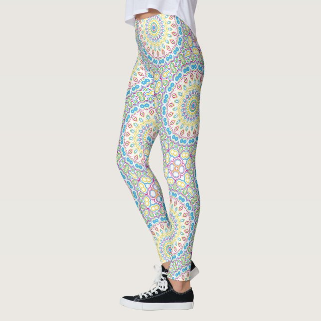Farbenfrohe Multicolor Mandala Muster Leggings (Links)