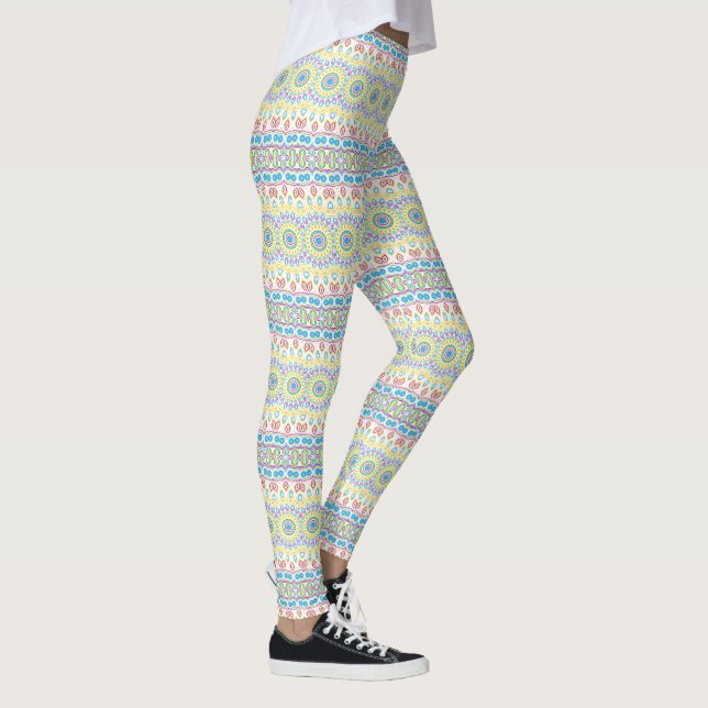 Farbenfrohe Multicolor Mandala Muster Leggings (Rechts)