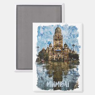 Farbenfrohe Mumbai India City View Sehenswürdigkei Magnet