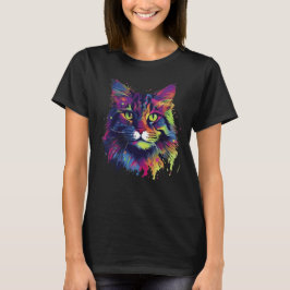 Farbenfrohe Münzkatze T-Shirt