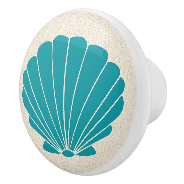 Farbenfrohe Muschel Scallop Schubknöpfe Keramikknauf (Rechts)