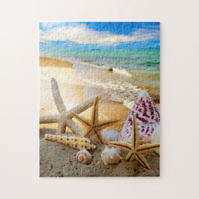 Farbenfrohe Muscheln am Strand 252 Stück Puzzle (Vertikal)