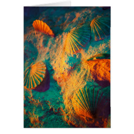 Farbenfrohe Muscheln und Sand auf der Buche