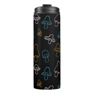 Farbenfrohe Mushroom-Muster Thermosbecher