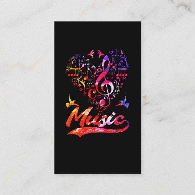 Farbenfrohe Musik Bass Clef Bird Lover Musik Visitenkarte (Vorderseite)