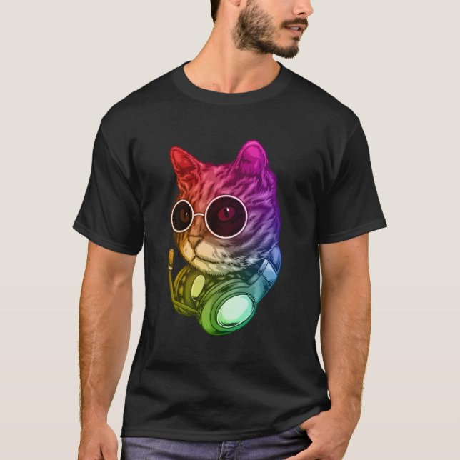 Farbenfrohe Musik Kopfhörer Kopfhörer Raab Animal T-Shirt (Vorderseite)