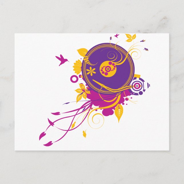 Farbenfrohe Musik Postkarte (Vorderseite)