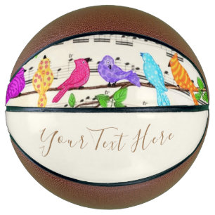 Farbenfrohe musikalische Vögel Basketball mit benu