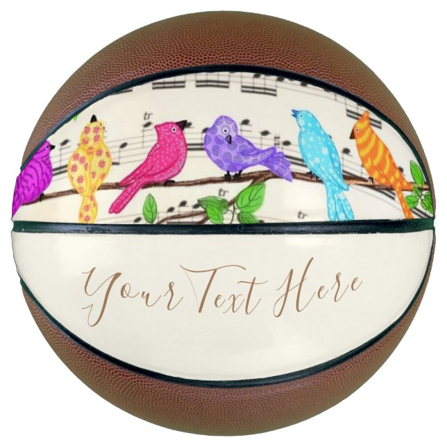 Farbenfrohe musikalische Vögel Basketball mit benu (Vorderseite)