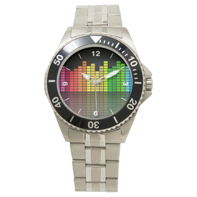 Farbenfrohe Musikauszeichnung mit Rücksicht auf di Armbanduhr (Vorderseite)
