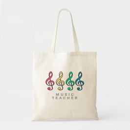 Farbenfrohe Musiklehrerin Tote Tasche mit zitternd