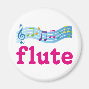 Farbenfrohe Musikmitarbeiter Flute Design Geschenk Magnet