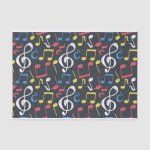Farbenfrohe Musiknote Mustermusiker Seidenpapier