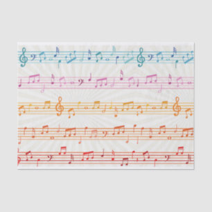 Farbenfrohe Musiknote Mustermusiker Seidenpapier