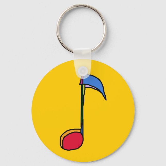 farbenfrohe Musiknote Schlüsselanhänger (Vorderseite)