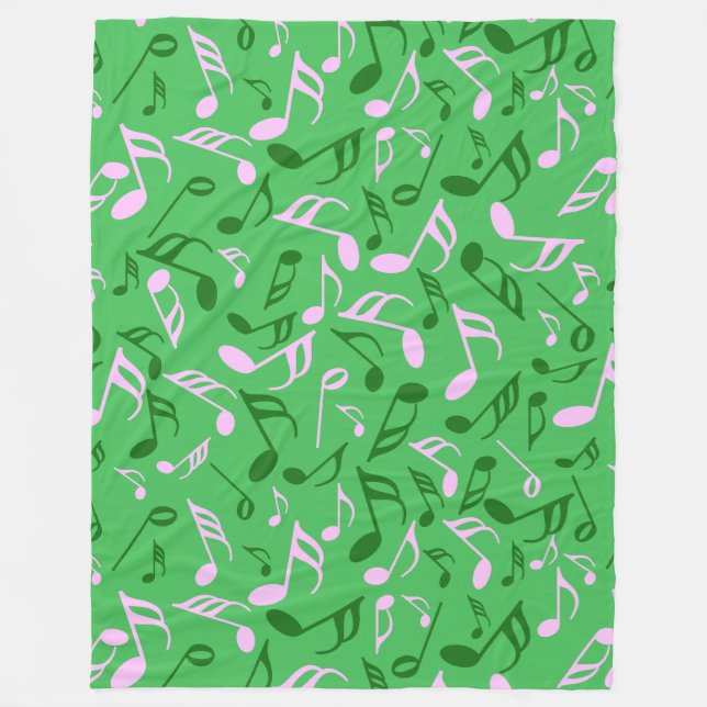 Farbenfrohe Musiknoten Fleece Blanket (Vorderseite)