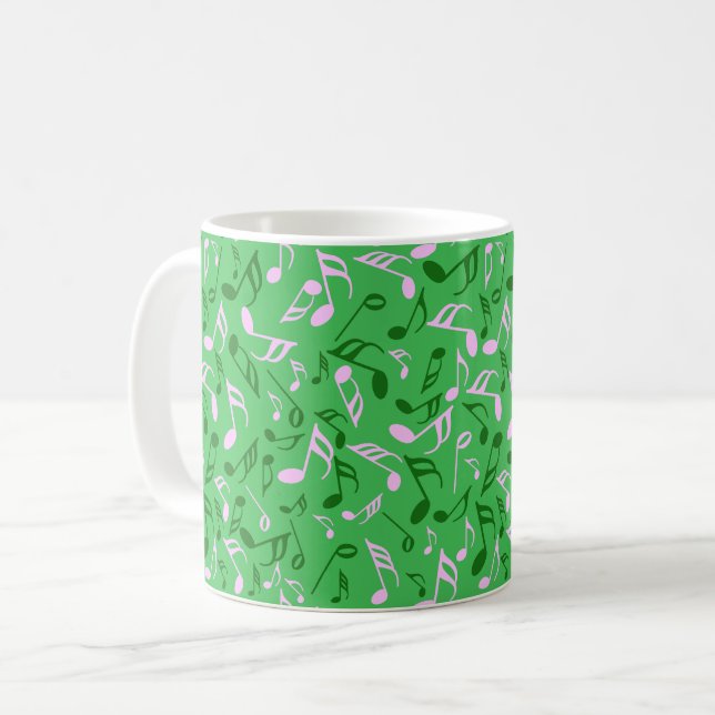 Farbenfrohe Musiknoten Fleece Blanket Kaffeetasse (Vorderseite Links)