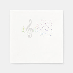 Farbenfrohe Musiknoten Musikermusikinstrument G Serviette