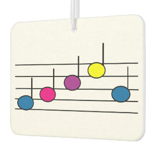 Farbenfrohe Musiknoten-Musikliebhaber-Muster Autolufterfrischer